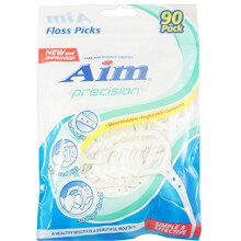 Aim Floss Tooth Picks Waxed Nylon Thread 90 ea