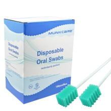 Munkcare tampone monouso in schiuma orale con punta tampone per la pulizia della bocca a forma di dente verde 150 pezzi