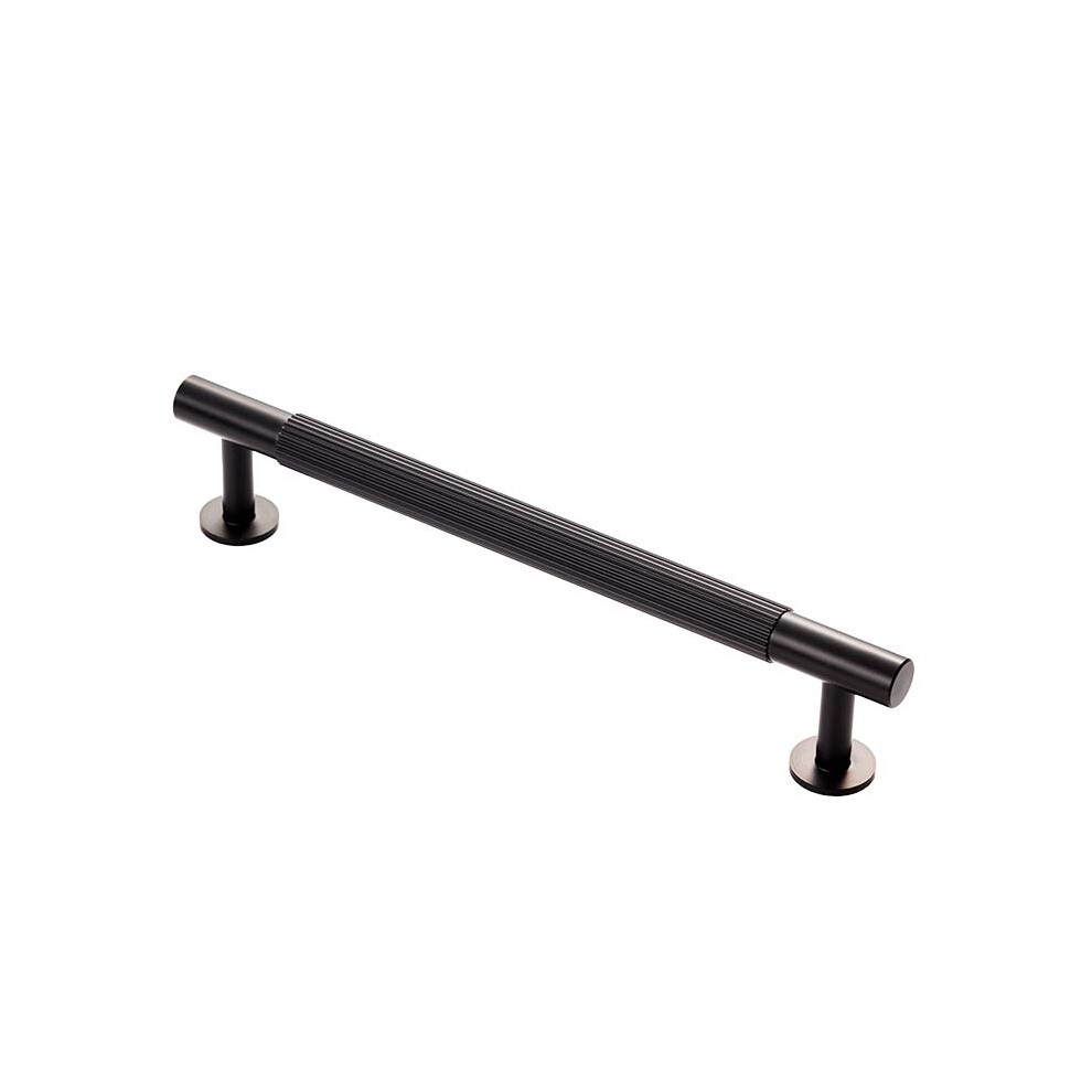 (160Mm Handle) Matt Black Reeded Cabinet Knob 18Mm 320Mm Handle 5056767302340