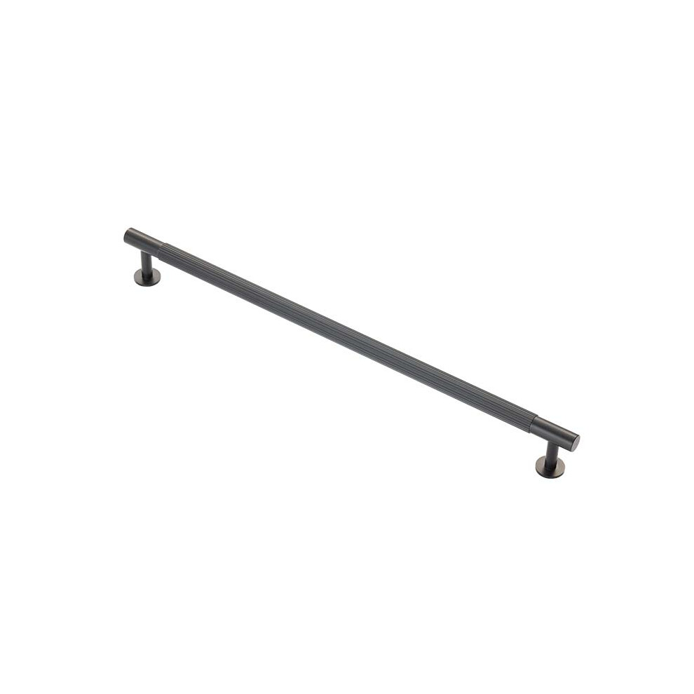 (320Mm Handle) Matt Black Reeded Cabinet Knob 18Mm 320Mm Handle 5056767302364