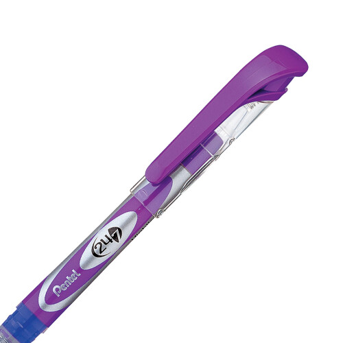 Pentel Pentel 24/7 Χρωματιστή Υπογραμμιστής, Μωβ Μελάνι, Συσκευασία 12 Τεμ (SL12-V) 1