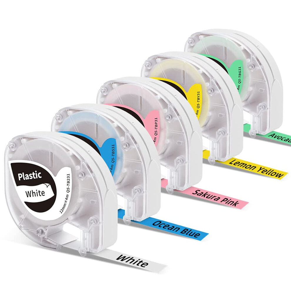 P12 Label Maker Tape Replacement for Dymo Label Maker Refills 12mm 0.47 Compatible with Dymo LetraTag 200B LT100H Comapatible Phomemo P12 Labels Repl