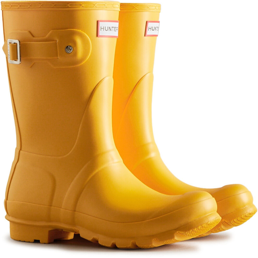 (Yellow, 6 (Adults')) Hunter Original Short Wellington Boots Rubber Women's Yellow Wellington Boots