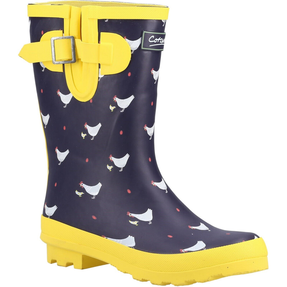 Cotswold (, 5 (Adults')) Farmyard Mid Rubber Chick Wellington Boots Blue