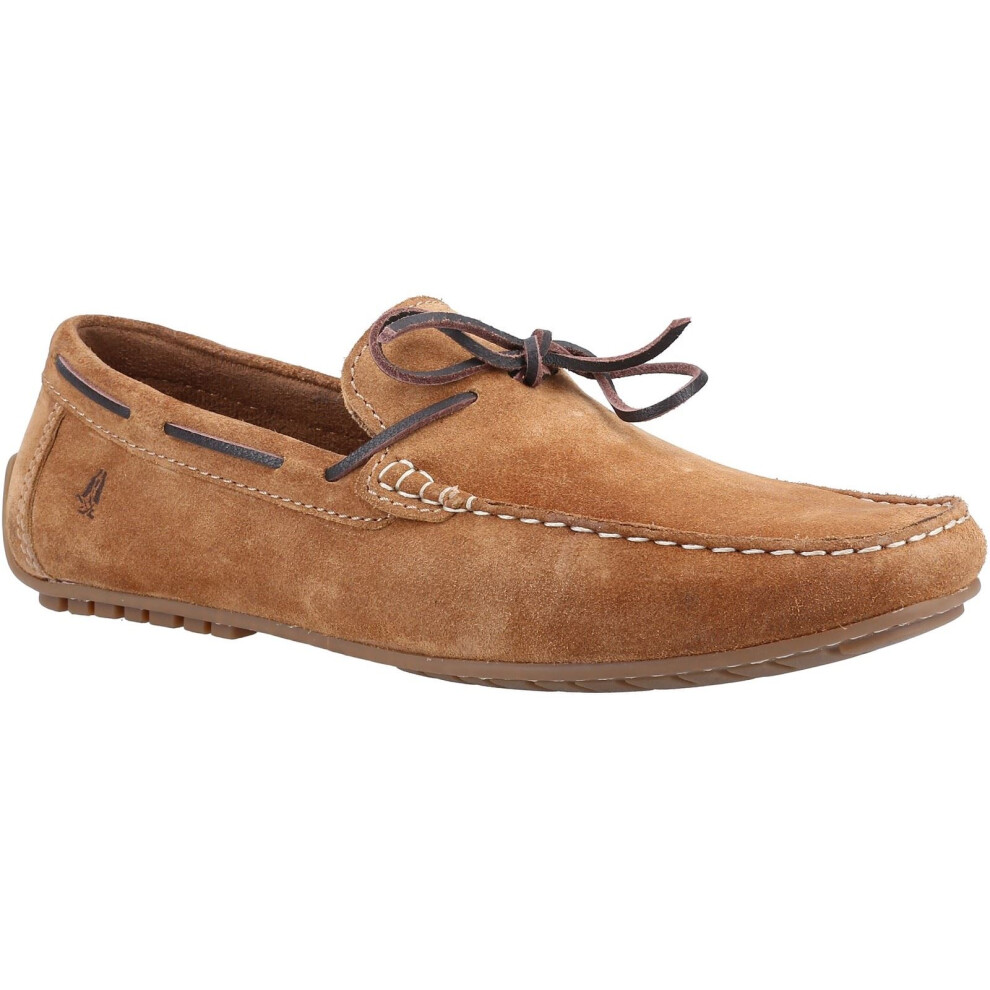 (Brown, 6 (Adults')) Hush Puppies Reuben Suede Men's Tan Boat Shoes