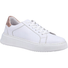 (White, 3 (Adults')) Hush Puppies Camille Leather Women's White Trainers