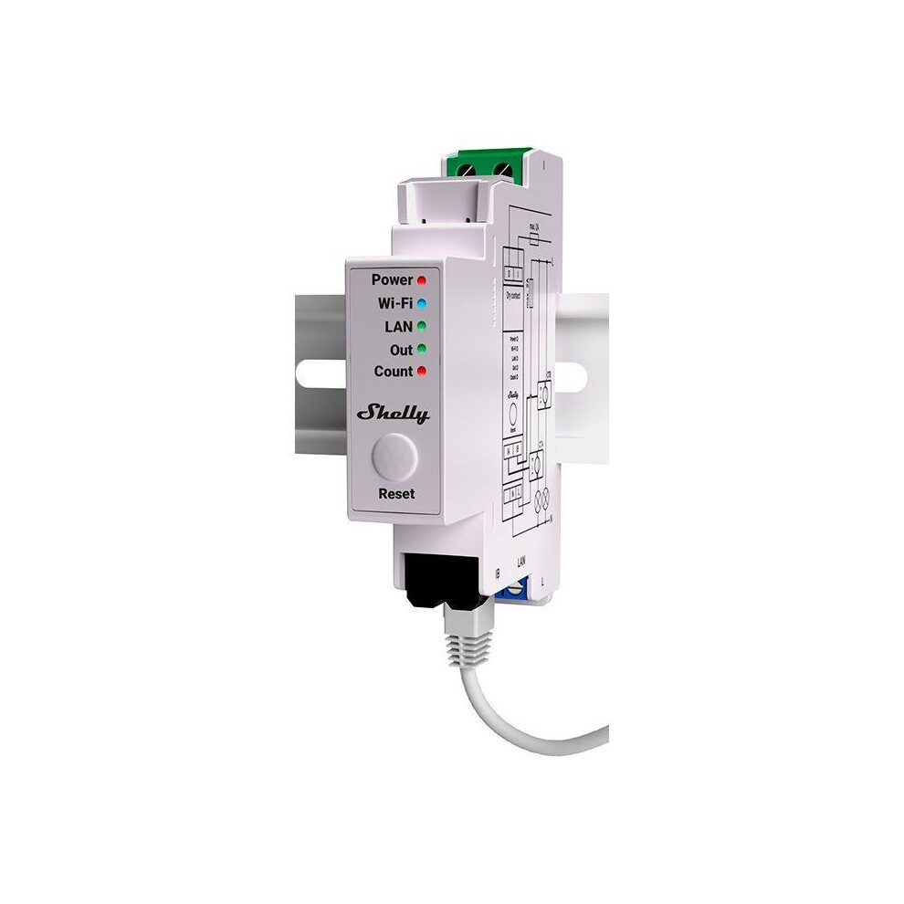 Shelly - Din Rail - "Pro Em 50A" - Electricity Meter - Incl. 2X 50A Terminals Measuring Function - Wlan - Lan 3800235268148
