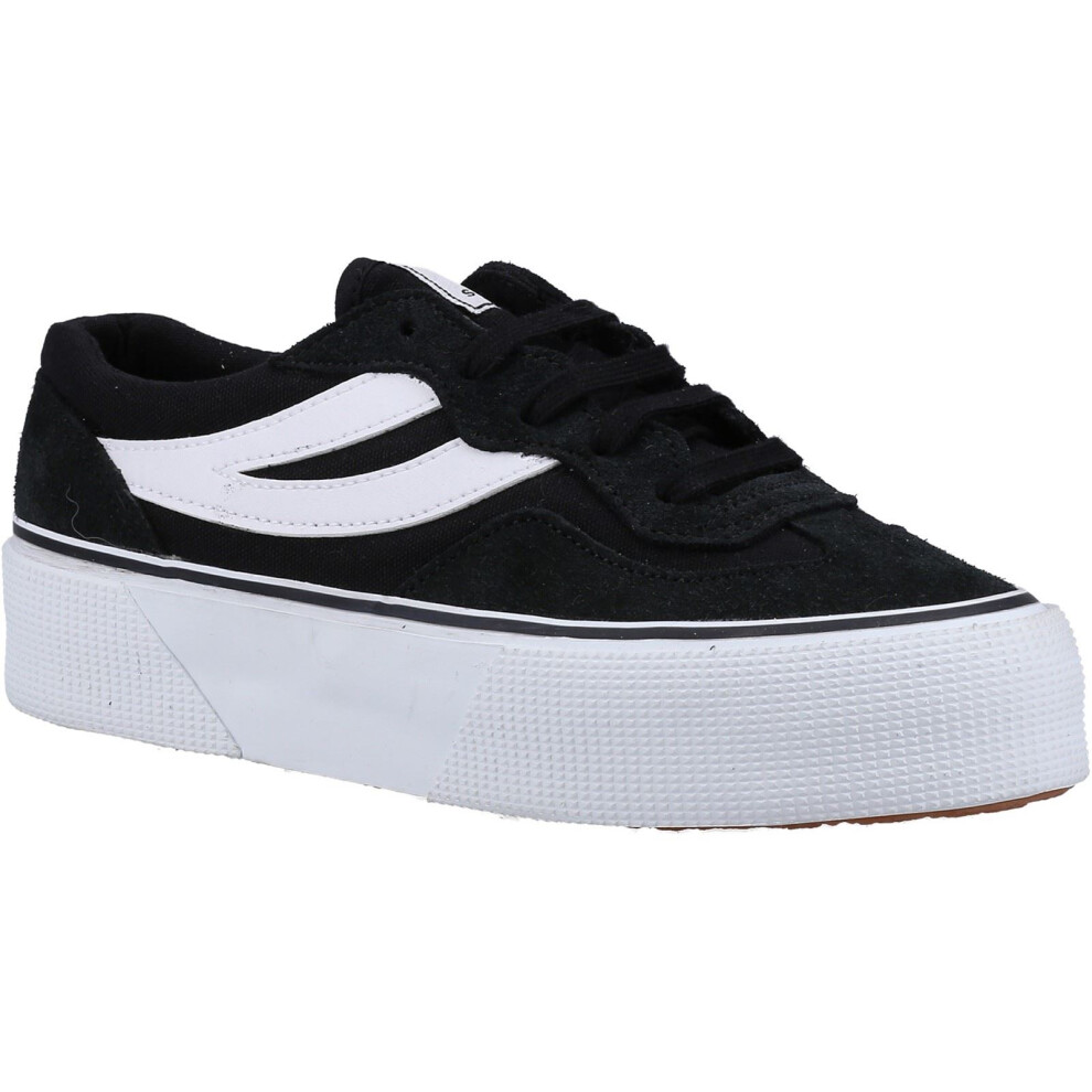 (Black, 3 (Adults')) Superga 3041 Revolley Colorblock Platform Leather Women's Black/White Trainers