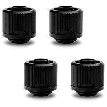 EKWB EK-Quantum Torque STC-10/16 Kompressionsverschraubung fr weiche Schluche 10/16 mm (3/8 Zoll ID, 5/8 Zoll AD), schwarz, 4er-Pack