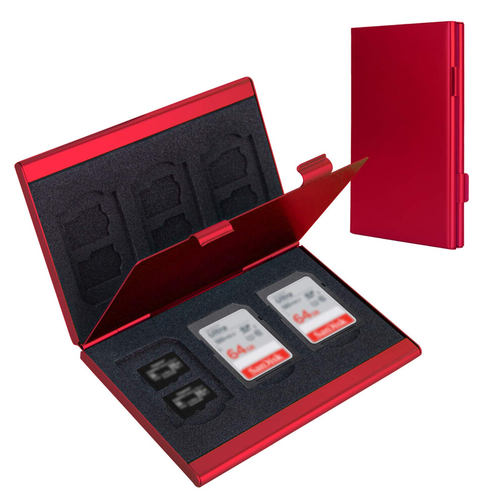 SD Card Holder  SD Card Case  LAVILI CF Memory Card Holder Case Aluminum Alloy Hard Shell  DoubleLayer Capacity for 6SD Cards and 12 TF Car-image-OPC-PFNJVPS-NEW