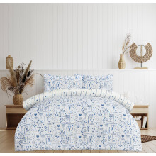 (Double) Luxury Reversible Holiday Postcard Duvet Cover Set