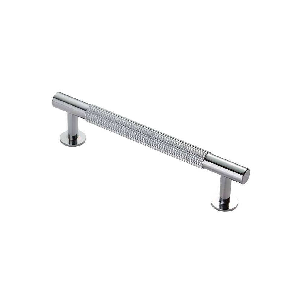 (128Mm Handle) Polished Chrome Reeded Knob 18Mm 320Mm Handle 5056767302401