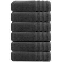 (Charcoal Grey) Jumbo Bath Towels 6 Pack 100% Egyptian Cotton Super Soft Bath Sheets (75x150cm) Highly Absorbent Towel Set 500-GSM
