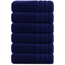 (Navy Blue) Jumbo Bath Towels 6 Pack 100% Egyptian Cotton Super Soft Bath Sheets (75x150cm) Highly Absorbent Towel Set 500-GSM