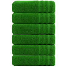 (Lime Green) Jumbo Bath Towels 6 Pack 100% Egyptian Cotton Super Soft Bath Sheets (75x150cm) Highly Absorbent Towel Set 500-GSM