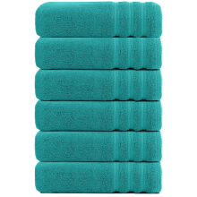 (Turquoise) Jumbo Bath Towels 6 Pack 100% Egyptian Cotton Super Soft Bath Sheets (75x150cm) Highly Absorbent Towel Set 500-GSM