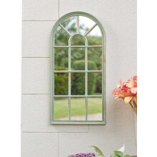 Green Wall Mirror Garden Outdoor Verdigris Arched Window Wall Mirror