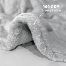 (Silver, King) Faux Fur Fleece Throw Soft Warm Mink Sofa Blanket