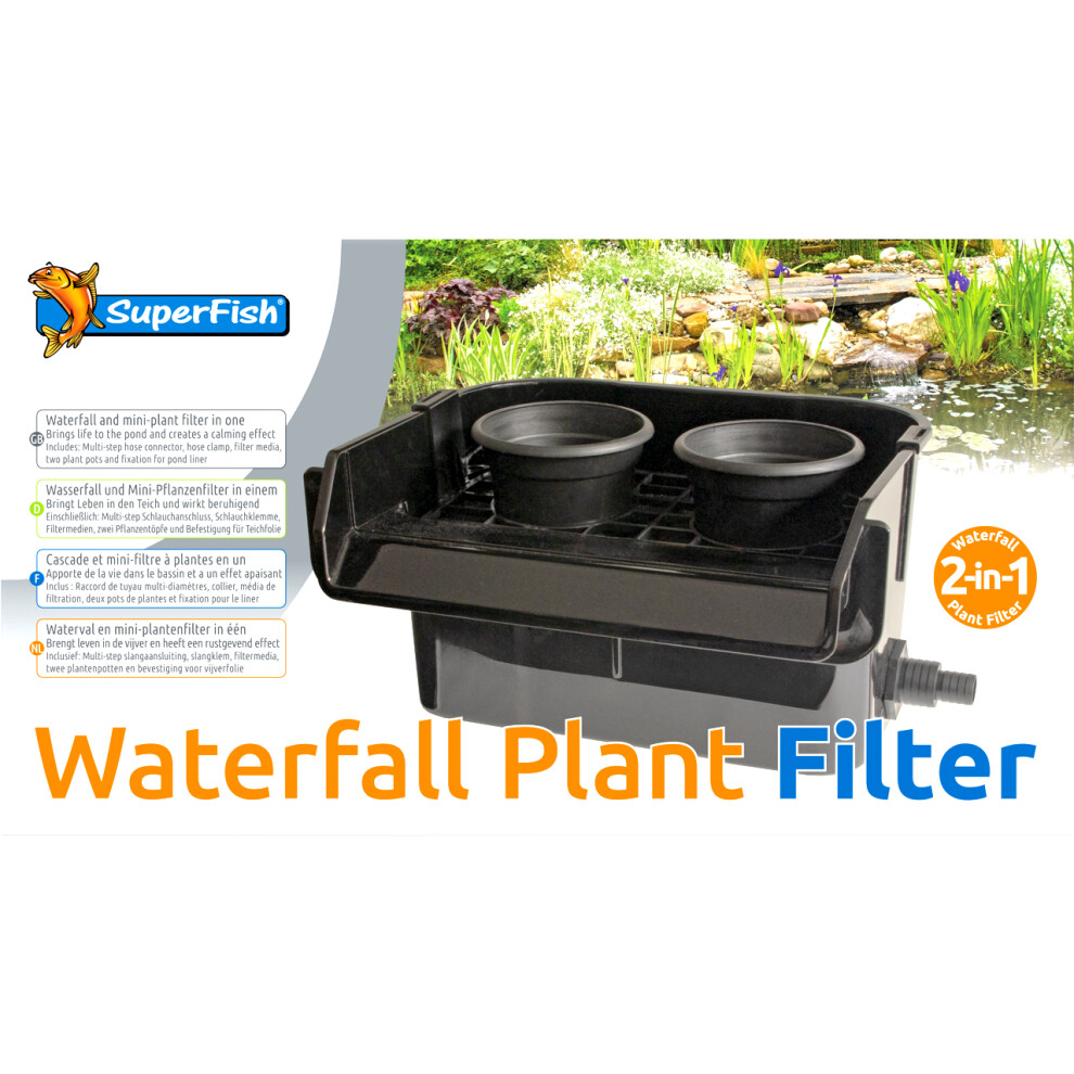 SUPERFISH WATERFALL FILTER POND FEATURE CASCADE GARDEN KOI FISH