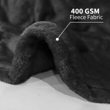 (Black, King) Faux Fur Fleece Throw Soft Warm Mink Sofa Blanket