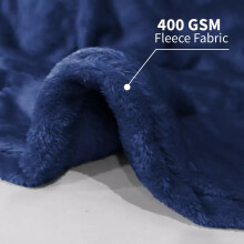 (Navy, King) Faux Fur Fleece Throw Soft Warm Mink Sofa Blanket