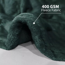 (Green, Double) Faux Fur Fleece Throw Soft Warm Mink Sofa Blanket
