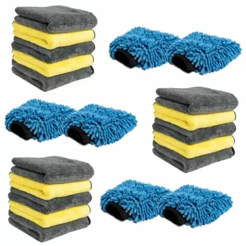 Pro-Kleen (21-Piece) Pro-Kleen Microfibre Cloth & Mitt Set