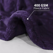 (Purple, Single) Faux Fur Fleece Throw Soft Warm Mink Sofa Blanket