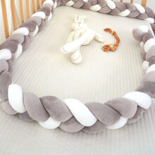 (3 m, A06) Cot Bumper Braided Baby Crib Bumper Padded Knotted Cot Bed Bumper Bed Surrounds Bed Snake Braided Braided Crib Bumper Cushion Braided Pillows
