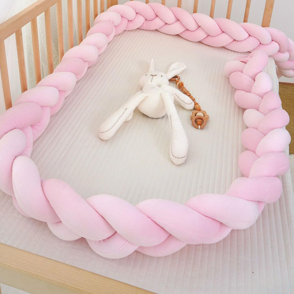 (4 m, A03) Cot Bumper Braided Baby Crib Bumper Padded Knotted Cot Bed Bumper Bed Surrounds Bed Snake Braided Braided Crib Bumper Cushion Braided Pillo