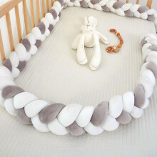 (4 m, A05) Cot Bumper Braided Baby Crib Bumper Padded Knotted Cot Bed Bumper Bed Surrounds Bed Snake Braided Braided Crib Bumper Cushion Braided Pillows