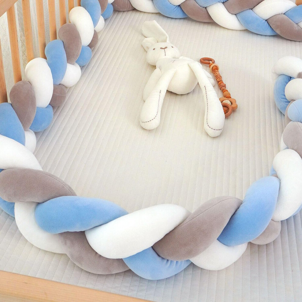 (5 m, A08) Cot Bumper Braided Baby Crib Bumper Padded Knotted Cot Bed Bumper Bed Surrounds Bed Snake Braided Braided Crib Bumper Cushion Braided Pillo