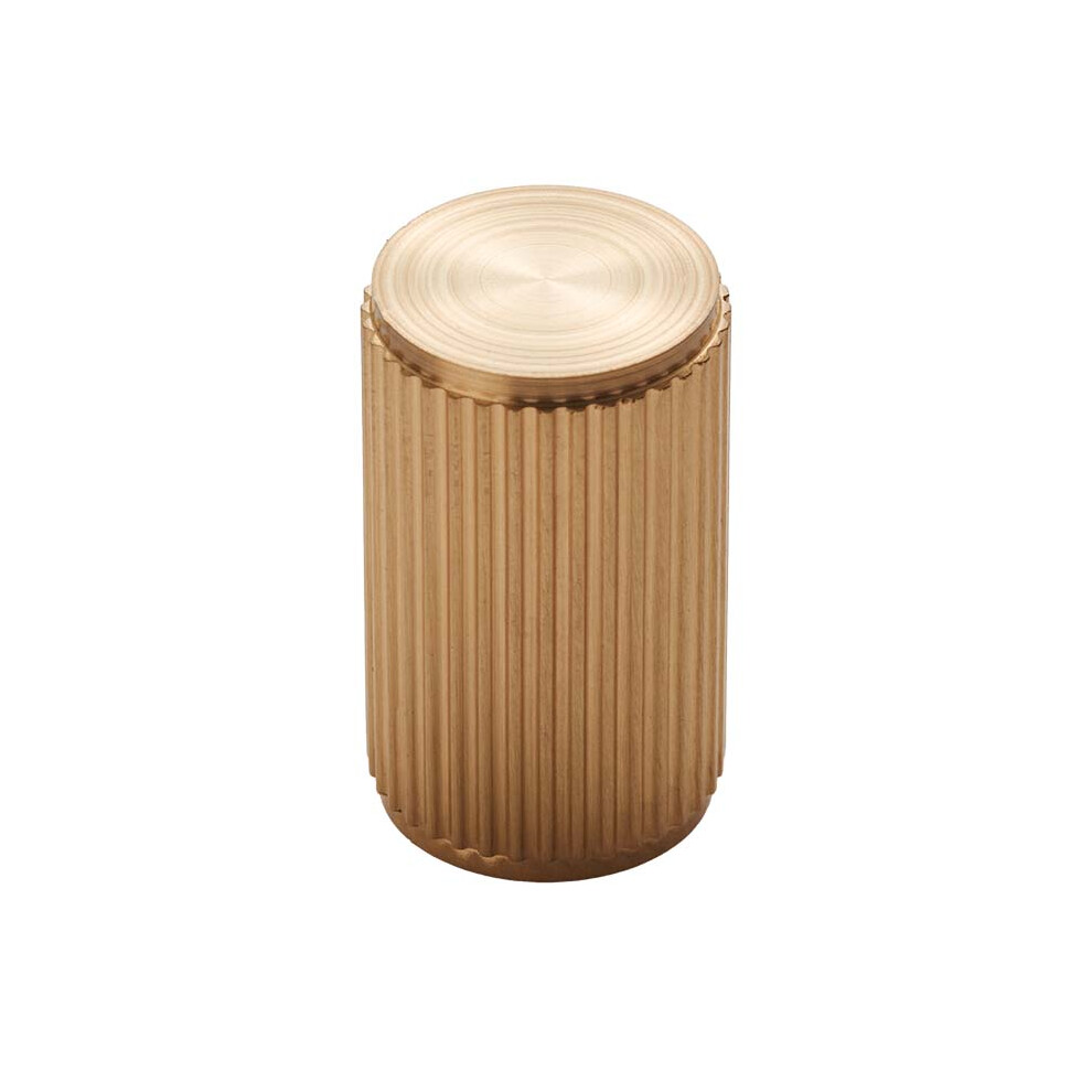 (18Mm Knob) Satin Brass Reeded Cabinet Knob 18Mm 320Mm Handle 5056767302449