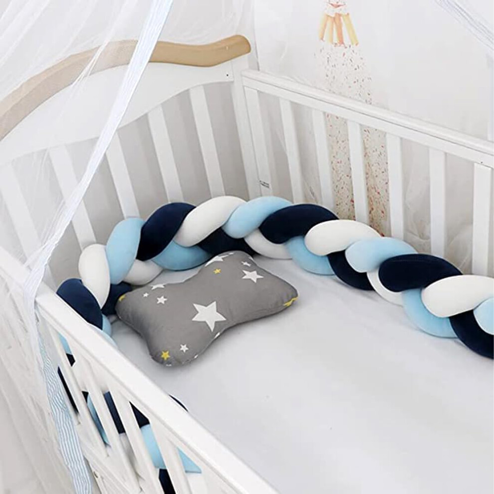 (300cm, No14) Braided Cot Bumper, Anti-Collision Head Crib Bumper,Cotton Soft Knot Pillow,3 Shares Baby Cot Bumpers Braided,Knotted Cot Bed Bumper