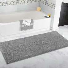 (40x60cm, Light Grey) Extra Large Bathroom Rug Long Plush Bath Mat,Non Slip & Super Water Absorbent Floor Mat Long Runner for Bathroom