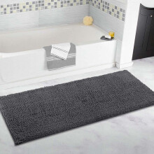 (40x60cm, Dark Grey) Extra Large Bathroom Rug Long Plush Bath Mat,Non Slip & Super Water Absorbent Floor Mat Long Runner for Bathroom