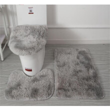 (Dark Grey) Soft Microfiber Bathroom Rugs Sets 3 Piece,Non-Slip Bath Mat Fluffy Plush Toilet Seat Cover for Bathroom,Water Absorbent Bathmat,Machine Washable