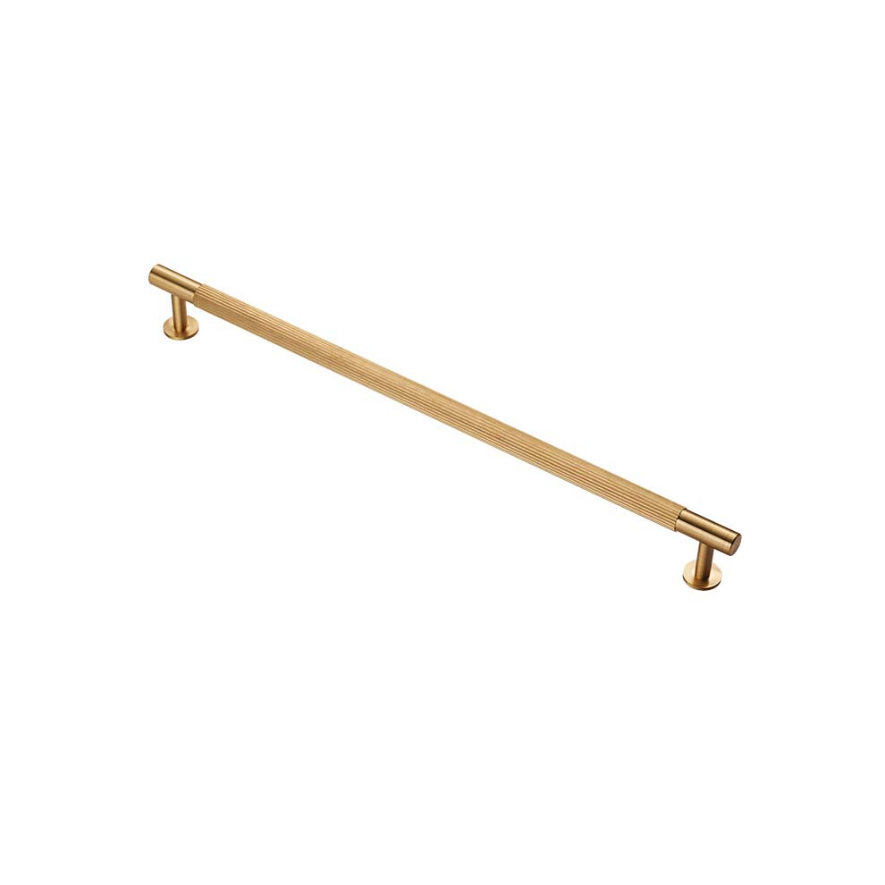 (320Mm Handle) Satin Brass Reeded Cabinet Knob 18Mm 320Mm Handle 5056767302500