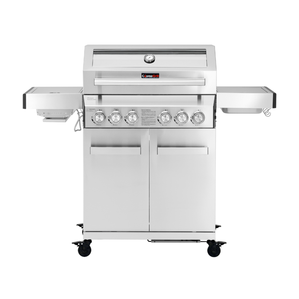 (Without Cover) CosmoGrill 6 Burner Stainless Yamara 4+2 Gas BBQ