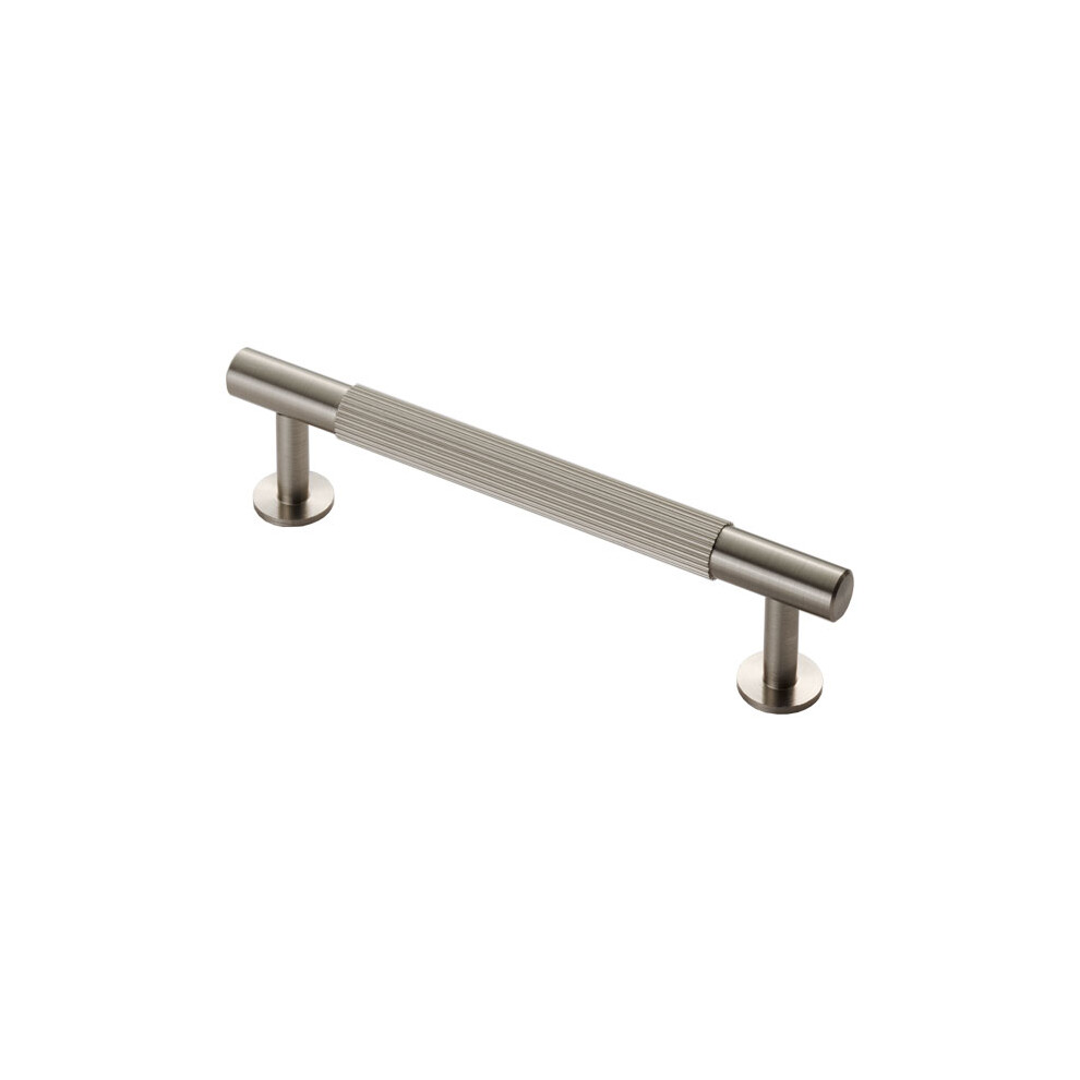(128Mm Handle) Satin Nickel Reeded Cabinet Knob 18Mm 320Mm Handle 5056767302548