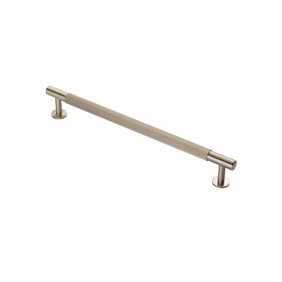 (224Mm Handle) Satin Nickel Reeded Cabinet Knob 18Mm 320Mm Handle 5056767302562
