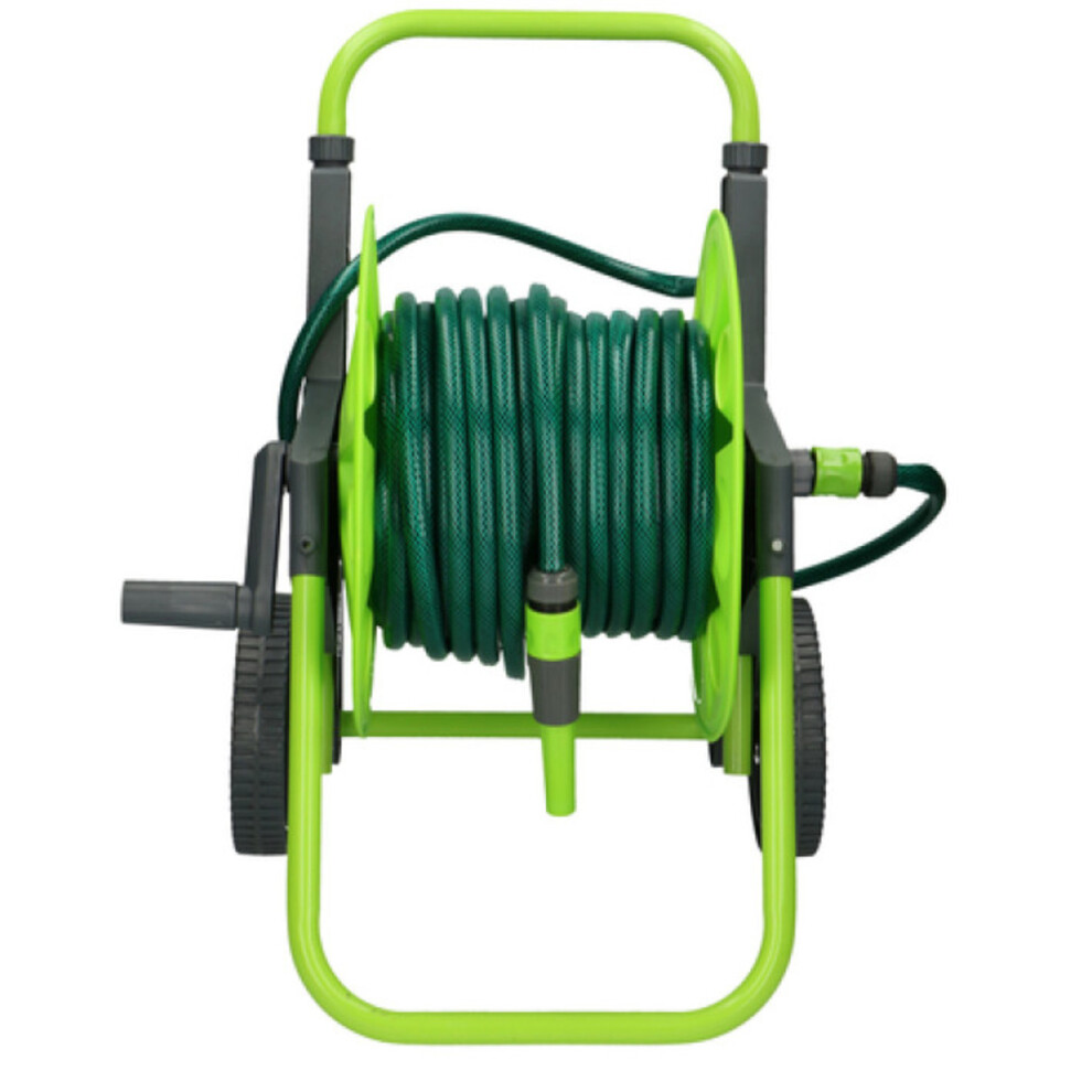 Hose Reel Trolley with 30M Hose Set for Garden Lawn Watering Backyard