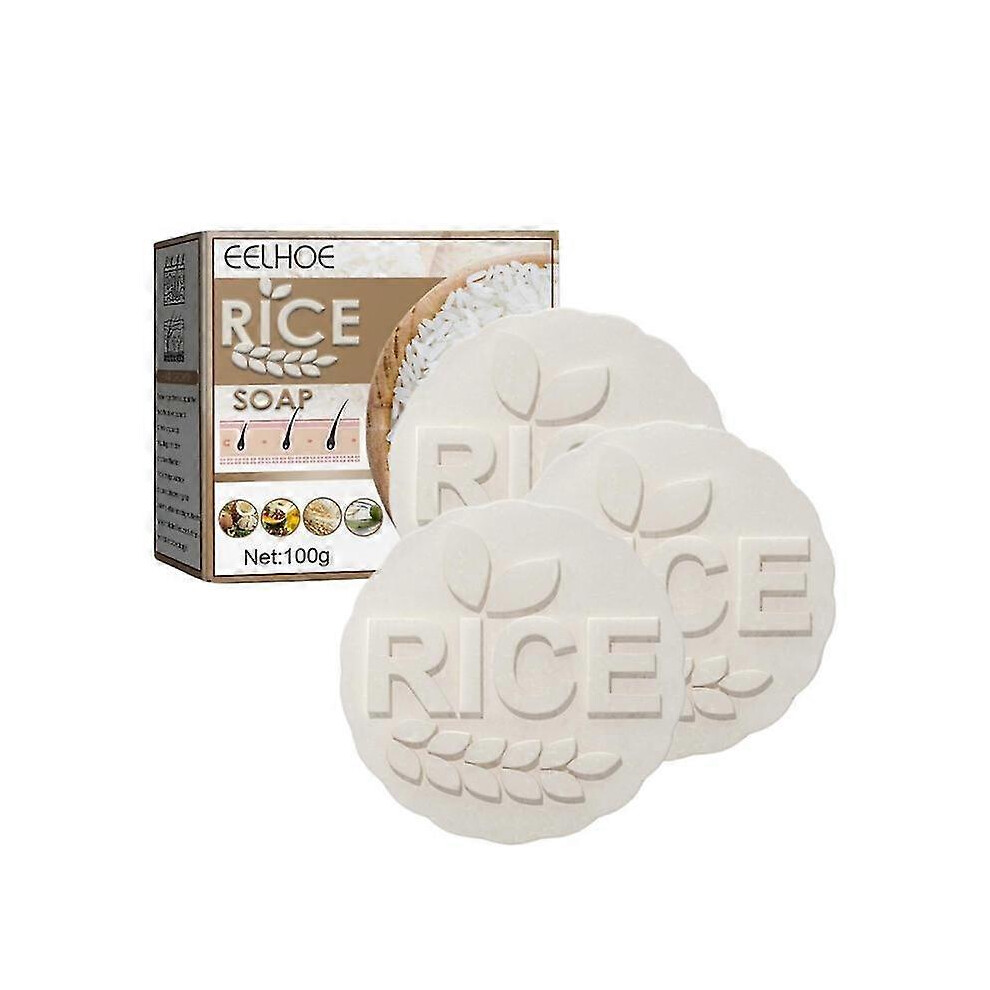 3Pcs Rice Water Protein Shampoo Bar Soap Moisturizing Anti Hair Loss Hair Regrowth-image