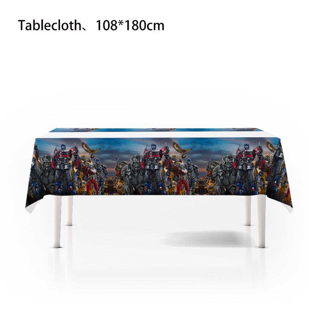 (Table Cloth) Party Supplies Transformers Decoration Balloons Banner Cake Table Cloth Topper