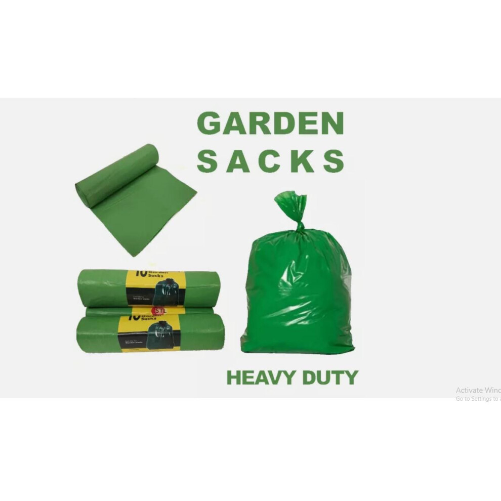 (Pack of 1) MantraRaj Roll Of 10 Heavy Duty Green Bin Liners Rubbish Bags Strong Waste Refuse Sacks 100L for Household & Commercial Use