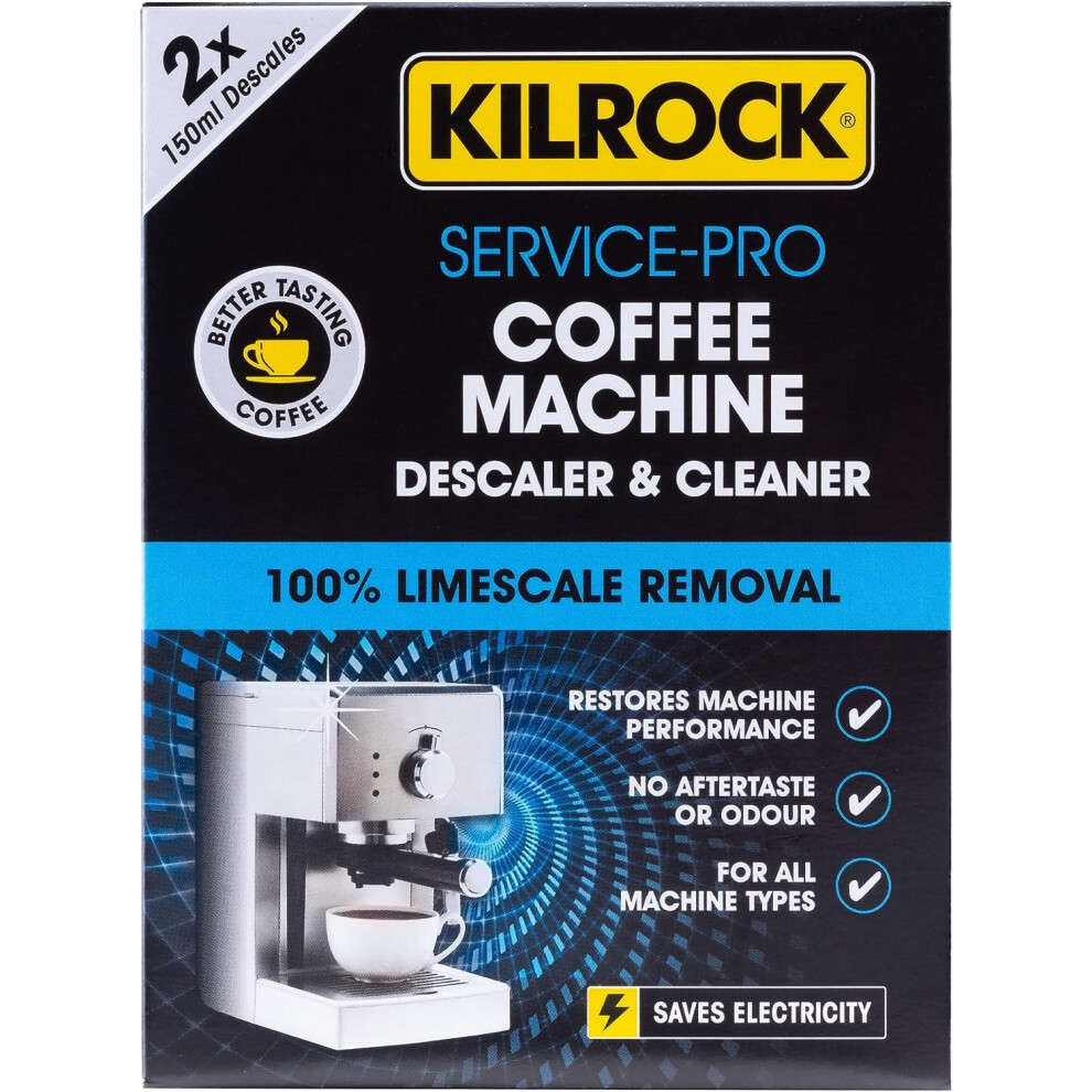 Kilrock Espresso & Coffee Machine Descaler, 2 x 150ml Bottles
