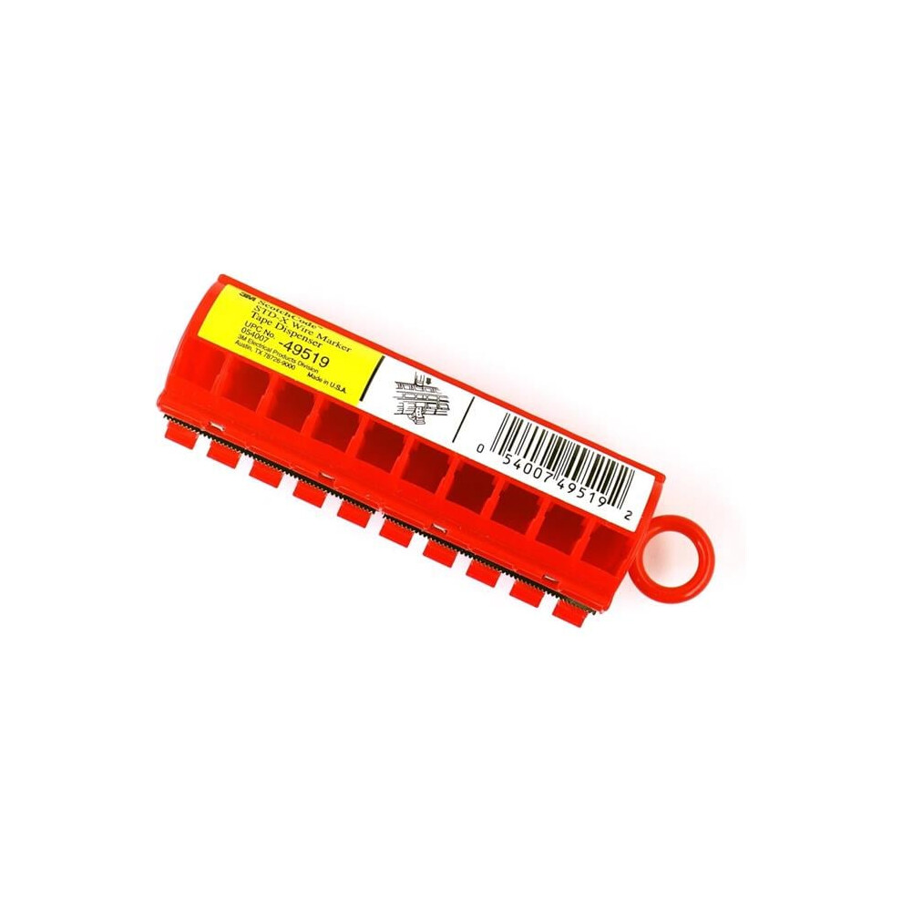 3M MMMSTD09X Wire Marker Tape with Dispenser, Red