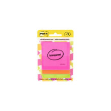 3M MMM6003COL 2.88 x 2.88 in. Transparent Notes - Unruled - Assorted Transparent