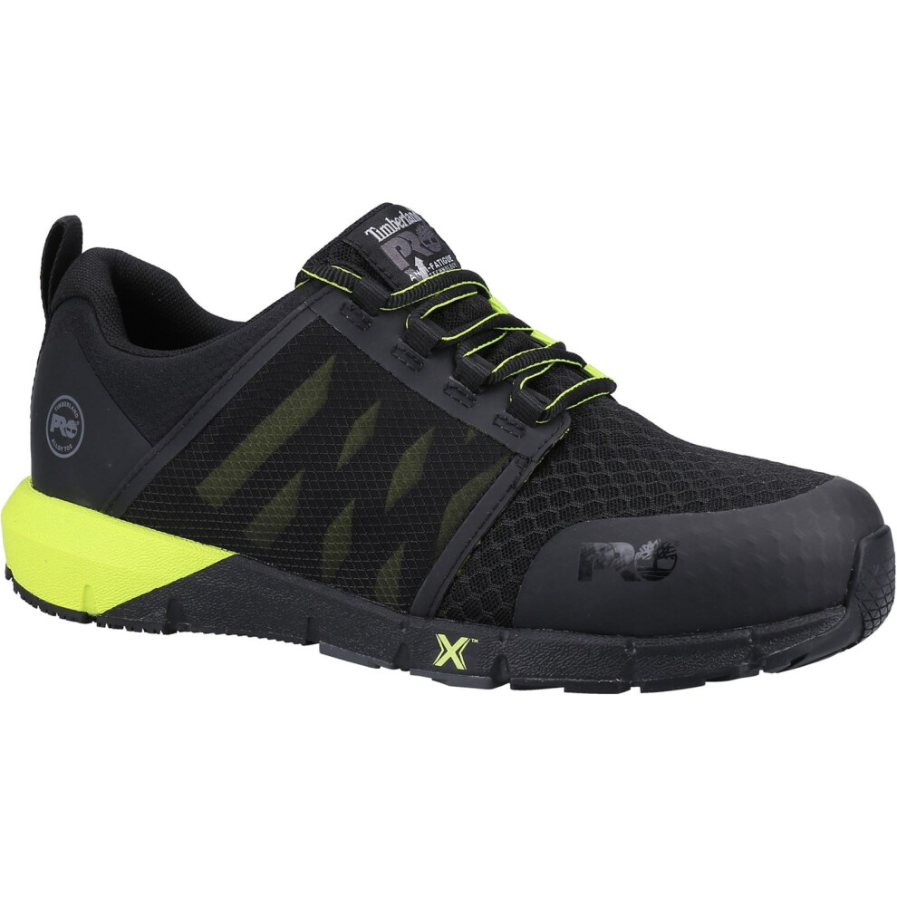 (Black, 12 (Adults')) Timberland Pro Radius Textile Black/Hi Viz Yellow Safety Trainers