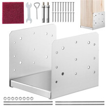 Vevor BBLZDZBXG1PCHNWISV0 8 x 8 in. Post Base, Stainless Steel Adjustable Post Anchor Bracket